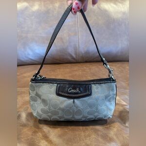 Coach Signature Sateen Large Wristlet in Brown